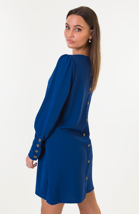 Jasmine Tuniek Met Knopen Kobalt – shoparchief — foto 3