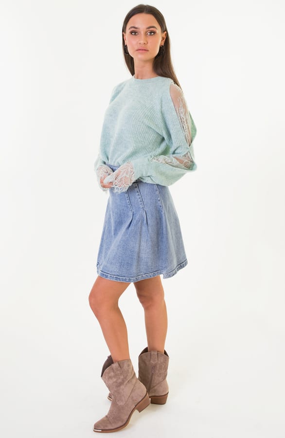 Kimberly Kanten Mouwen Trui Mint – shoparchief — foto 4