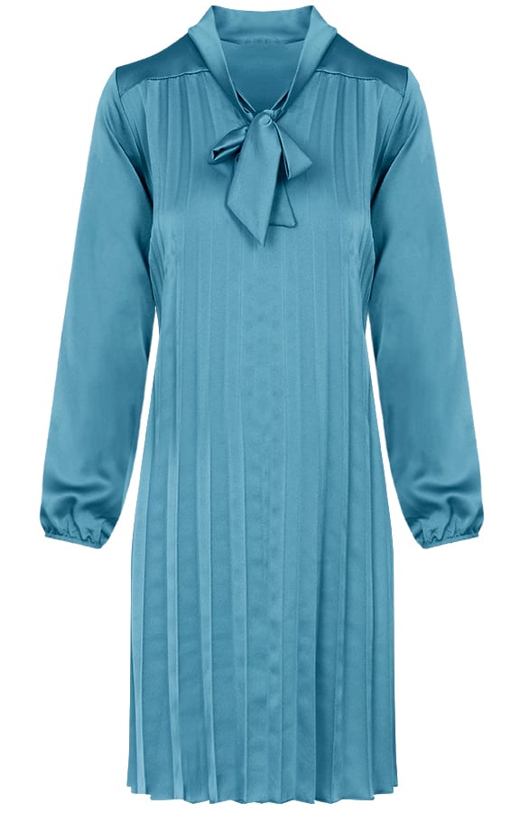 Laurie Plisse Jurk Turquoise – shoparchief