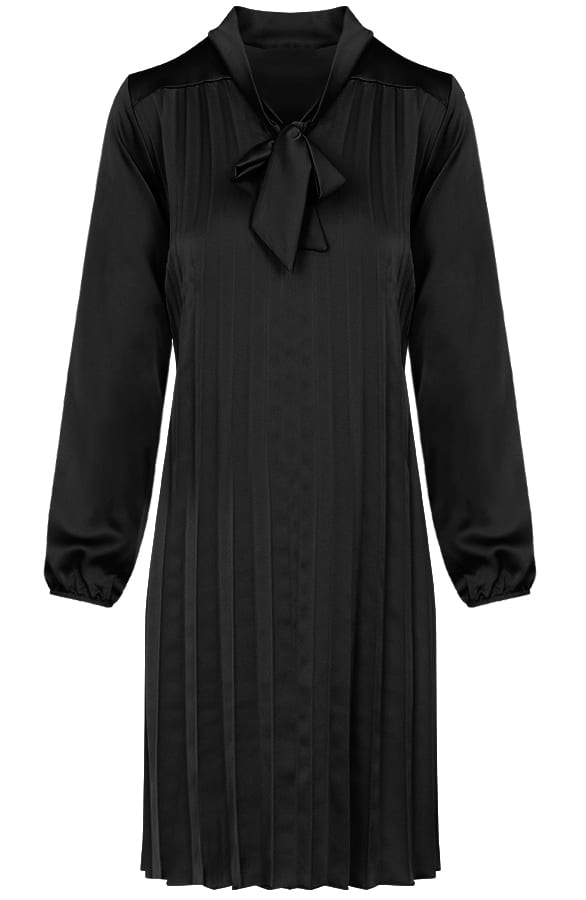 Laurie Plisse Jurk Zwart β shoparchief
