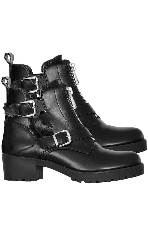 Cindy Cut Out Boots Zwart – shoparchief
