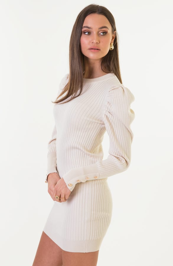 Louise Stretch Jurk Beige – shoparchief — foto 4
