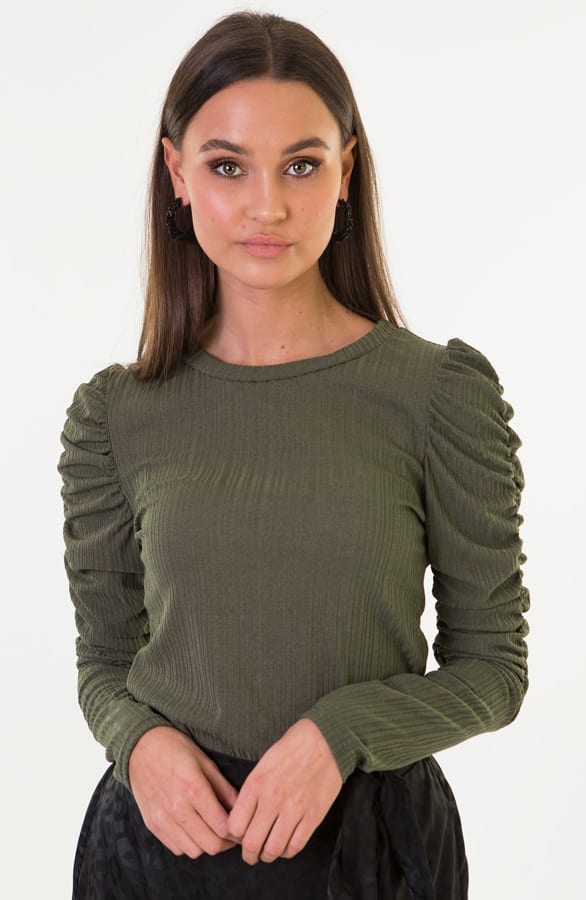 Luna Sleeve Pofmouwen Groen – shoparchief — foto 3