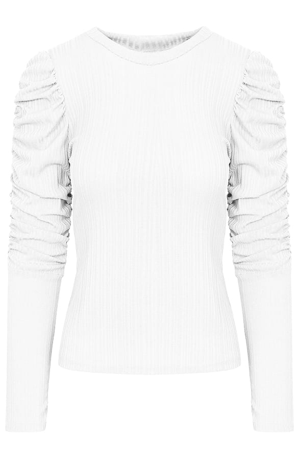Luna Sleeve Pofmouwen Wit – shoparchief