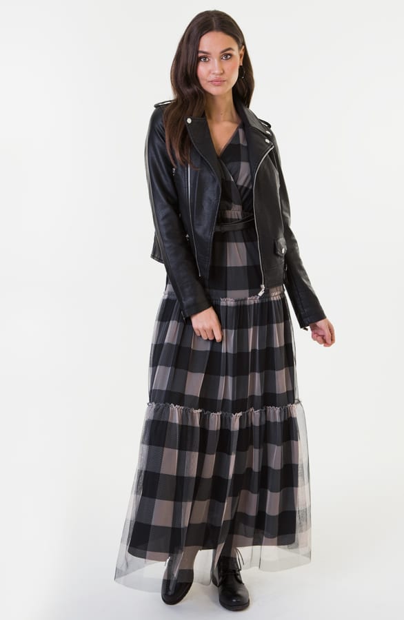 Macy Geblokte Jurk Beige – shoparchief — foto 2