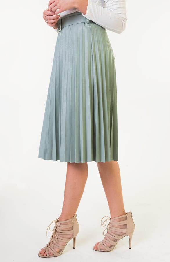 Marni Leren Plisse Rok Mint – shoparchief — foto 2