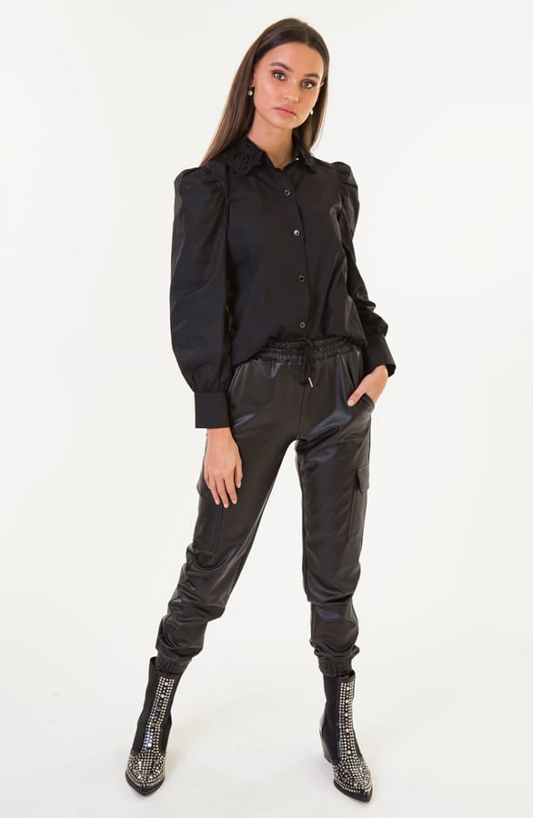 Noor Pofmouwen Blouse Zwart – shoparchief — foto 3
