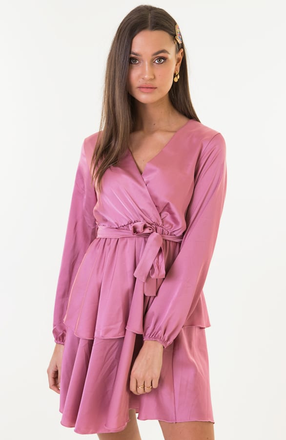 Olivia Satijnen Jurk Oud Roze – shoparchief