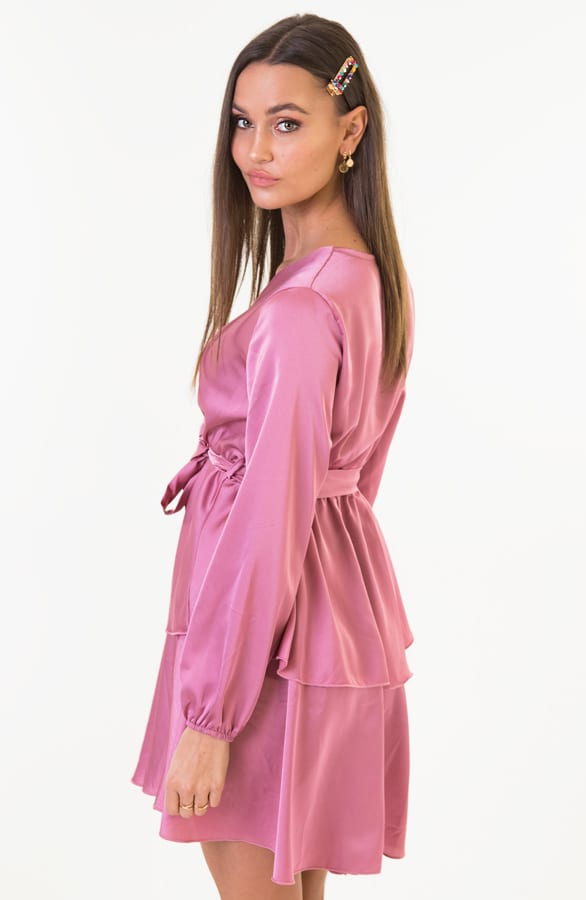 Olivia Satijnen Jurk Oud Roze – shoparchief — foto 3