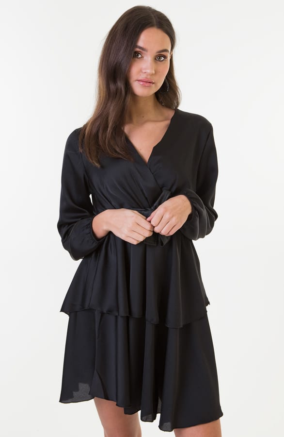 Olivia Satijnen Jurk Zwart – shoparchief — foto 4