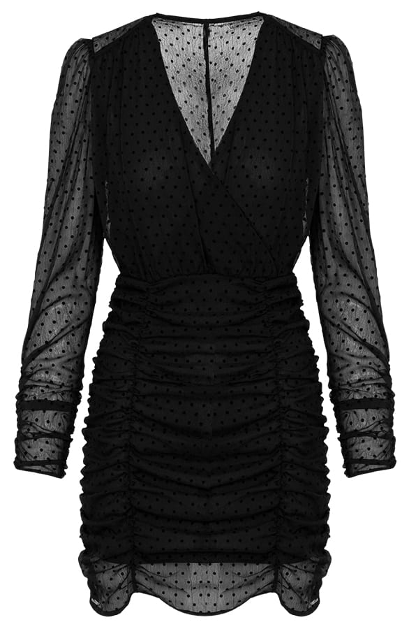 Silvie Stippen Jurk Zwart – shoparchief