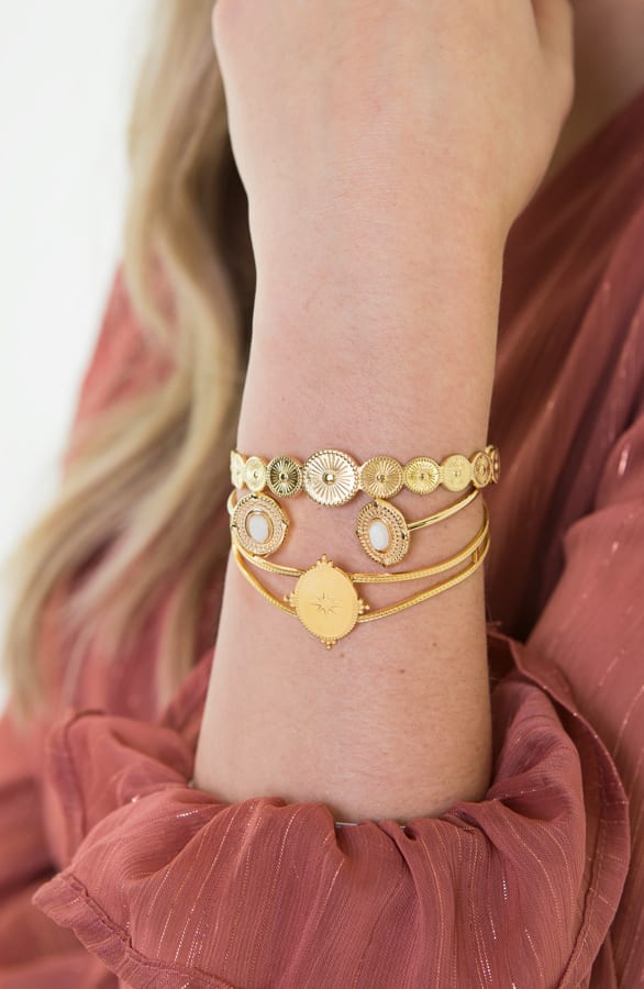 Amira Double White Jade Armband – shoparchief — foto 3