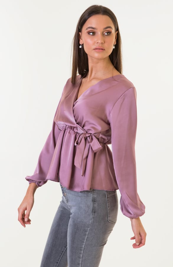 Blaire Satin Blouse Dust Roze – shoparchief — foto 3