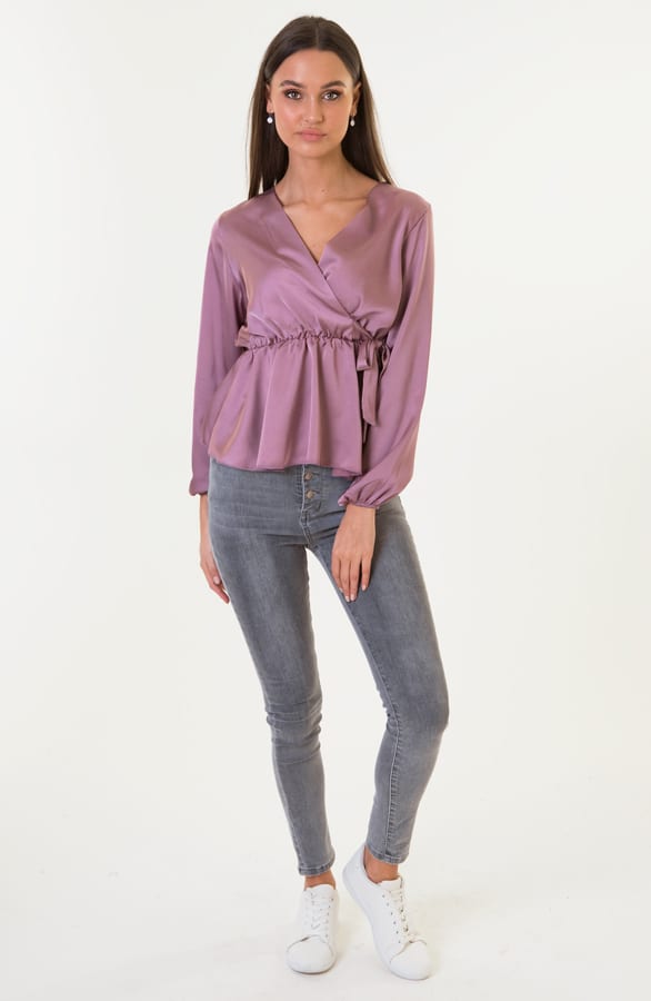 Blaire Satin Blouse Dust Roze – shoparchief — foto 4