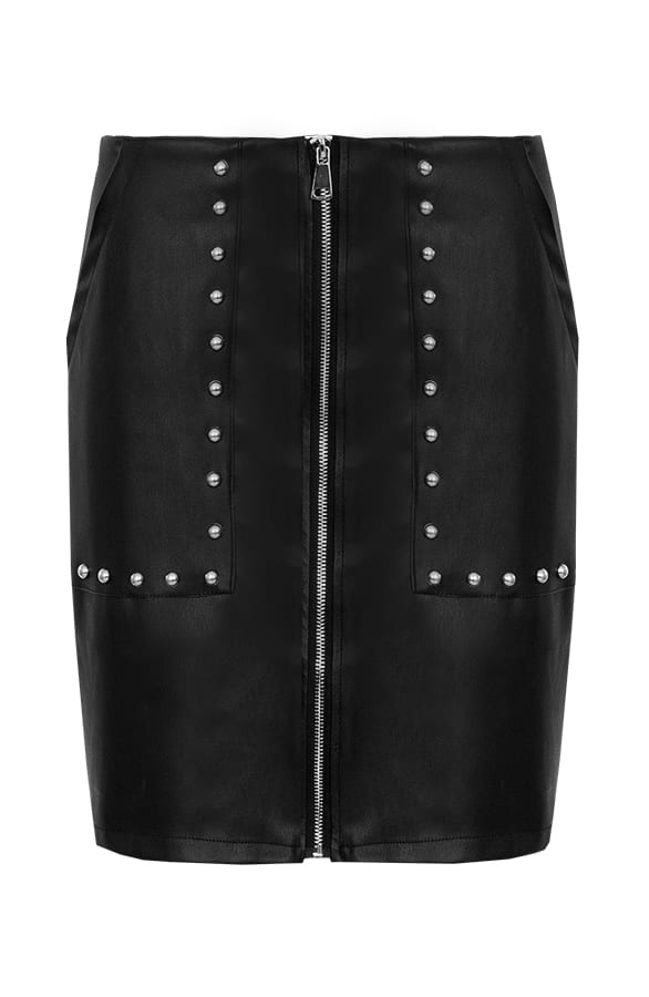 Celine Leren Rok Studs Zwart – shoparchief