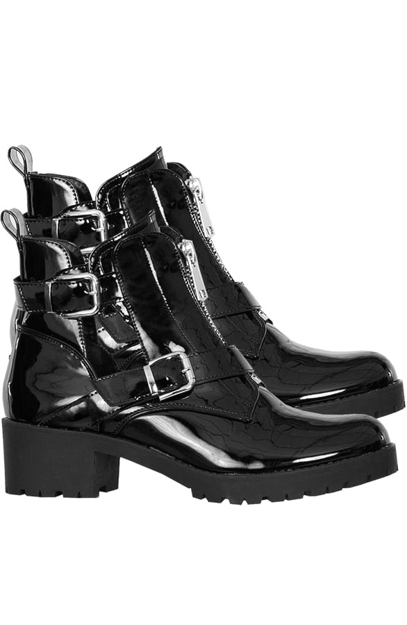 Cindy Cut Out Boots Lak Zwart β shoparchief