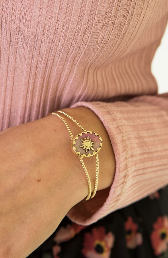 Fien Pink Stone Armband – shoparchief — foto 2