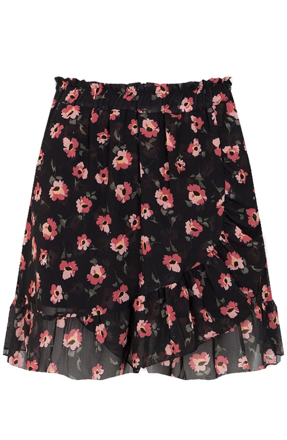 Flora Overslag Rok Zwart – shoparchief