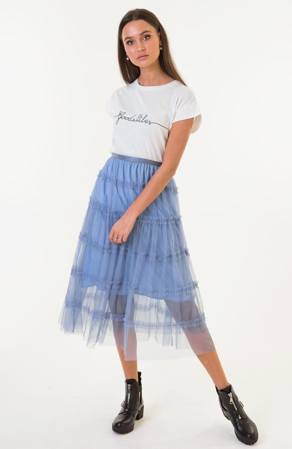 Flore Tule Rok Jeansblauw – shoparchief — foto 4