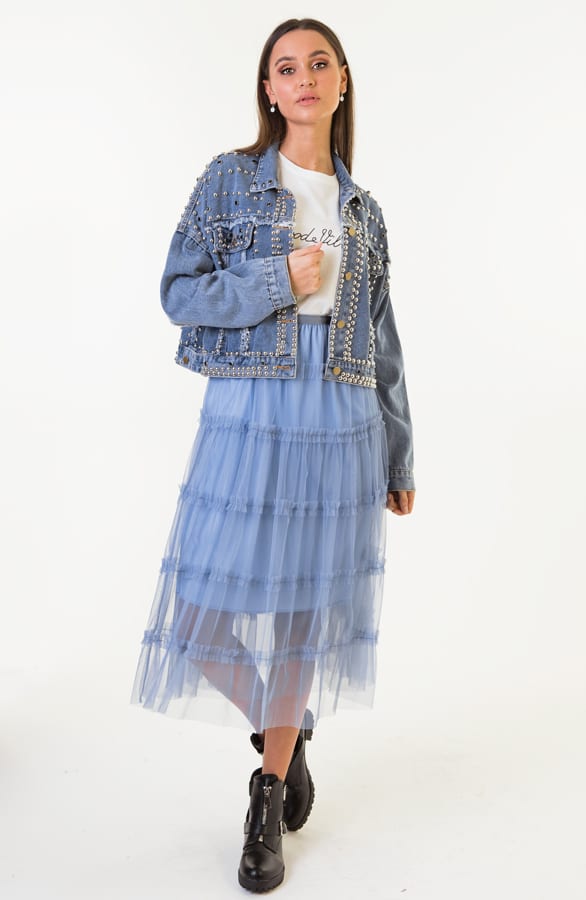 Flore Tule Rok Jeansblauw – shoparchief — foto 6