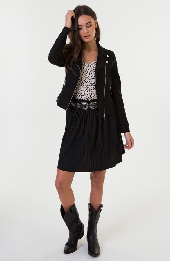 Gina Plisse Rok Dames Zwart – shoparchief — foto 4