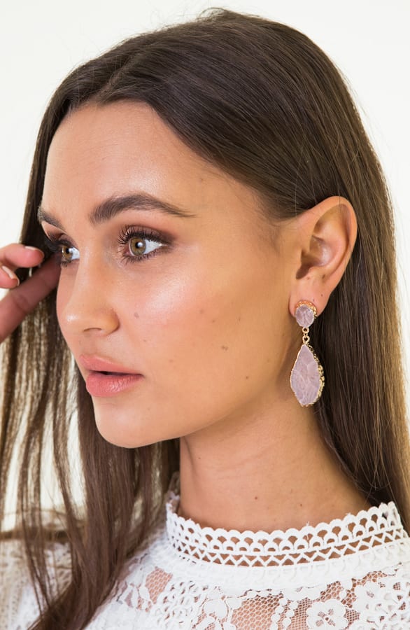 Inge Gemstone Oorbellen Roze – shoparchief — foto 3