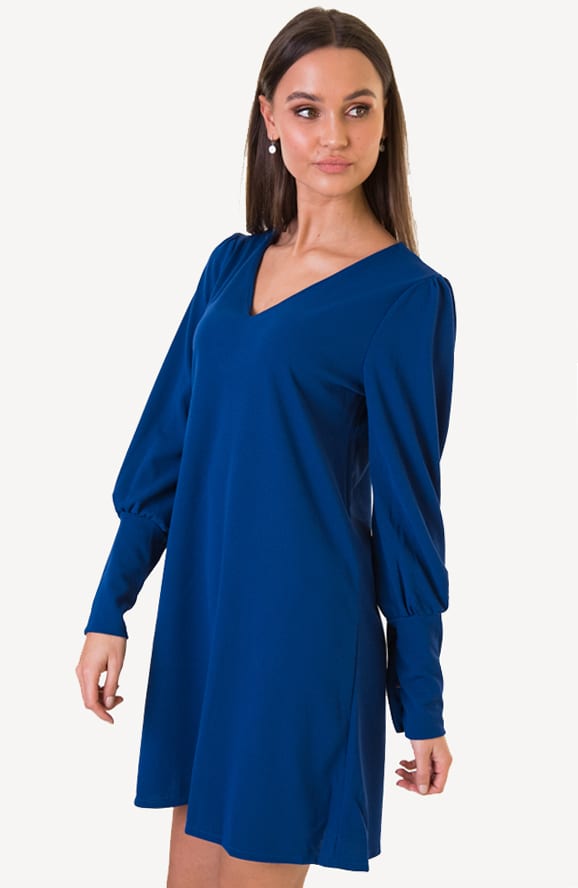 Jasmine Tuniek Met Knopen Kobalt – shoparchief — foto 2