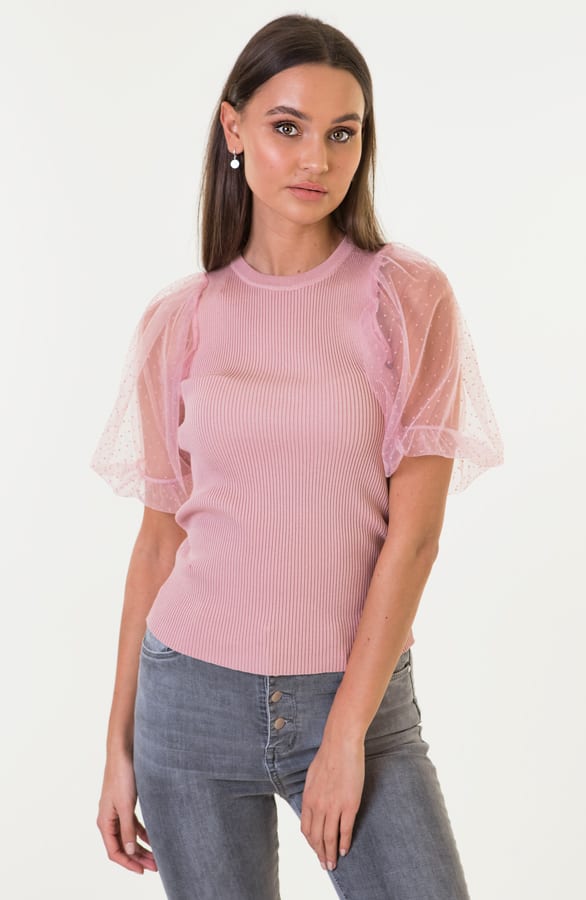 Kathy Pofmouw Stippen Top Roze – shoparchief
