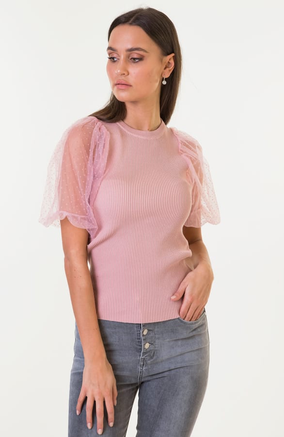Kathy Pofmouw Stippen Top Roze – shoparchief — foto 3