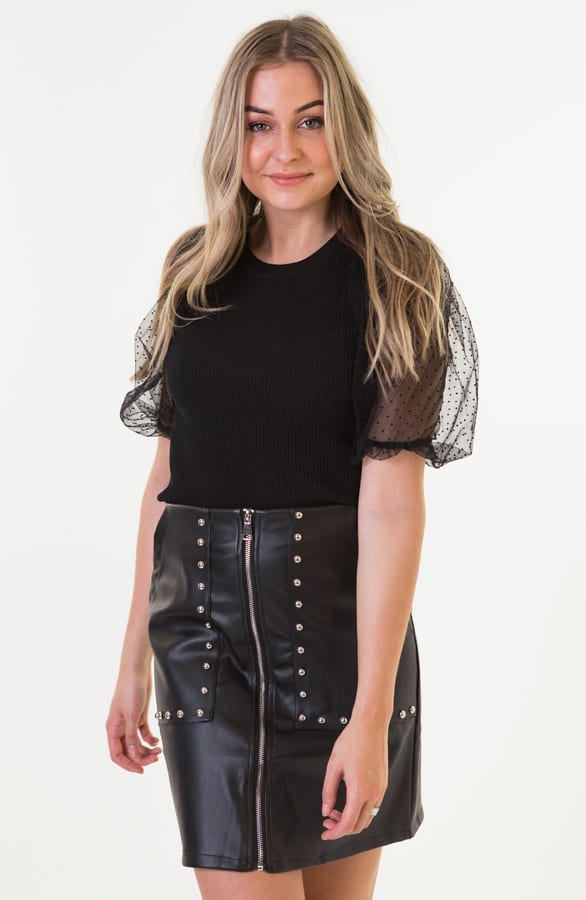 Kathy Pofmouw Stippen Top Zwart – shoparchief — foto 3