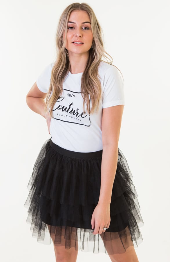 Kelly Tule Rok Dames Zwart – shoparchief — foto 5