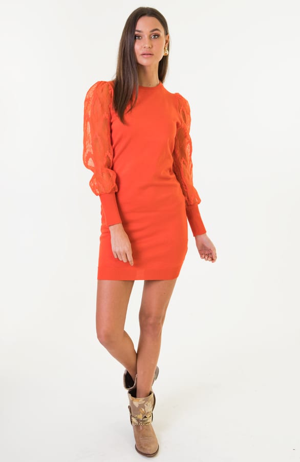 Kim Pofmouwen Bloemen Jurk Oranje β shoparchief