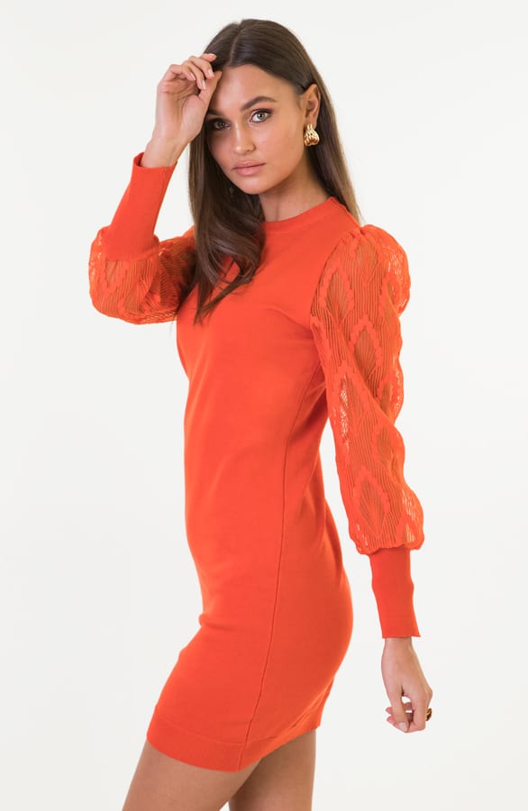Kim Pofmouwen Bloemen Jurk Oranje – shoparchief — foto 3