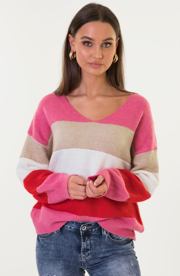 Laura Gestreepte Trui Roze – shoparchief — foto 2