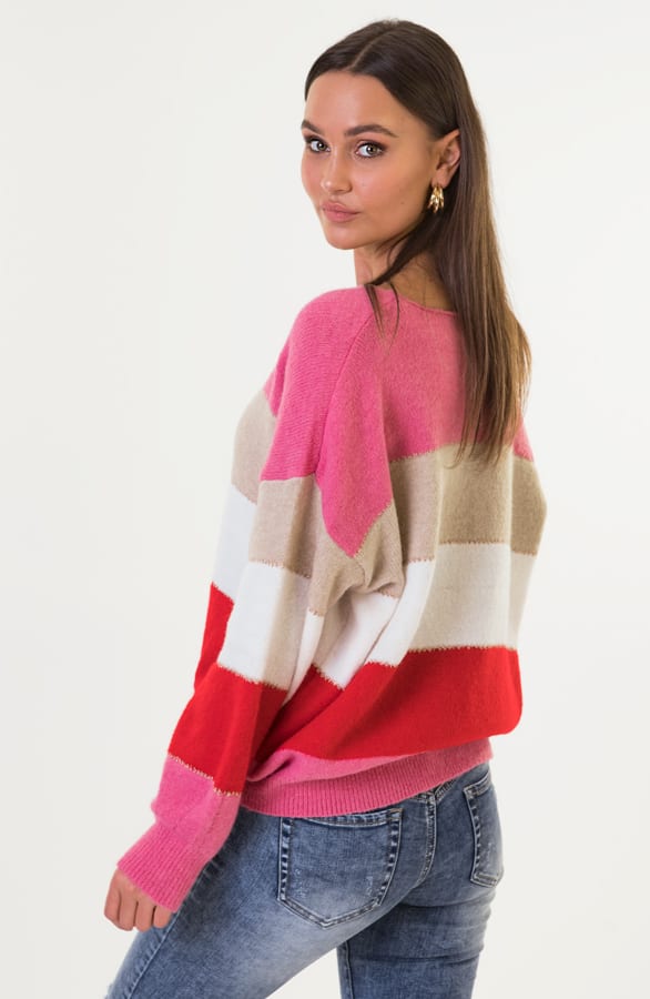 Laura Gestreepte Trui Roze – shoparchief — foto 4