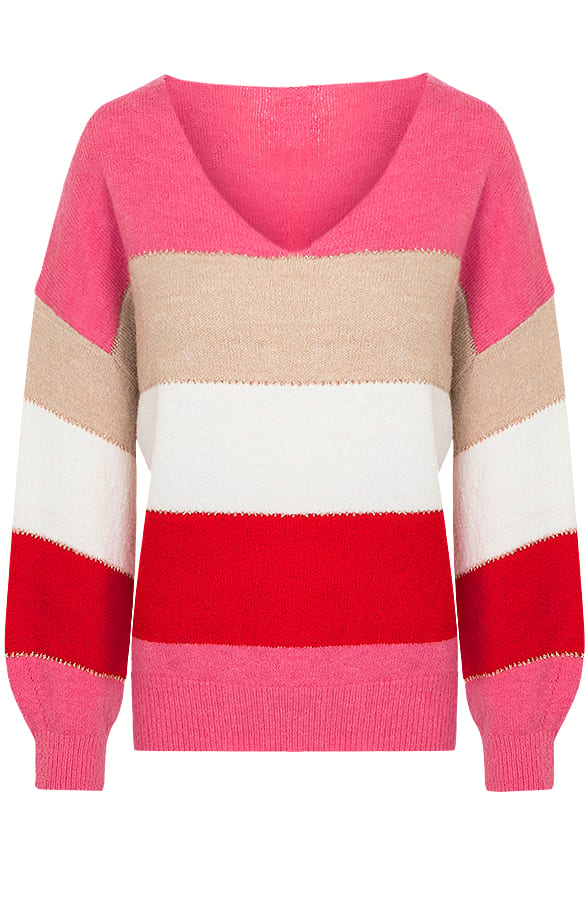 Laura Gestreepte Trui Roze – shoparchief