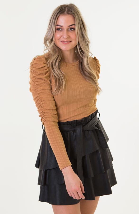 Luna Sleeve Pofmouwen Camel – shoparchief — foto 3
