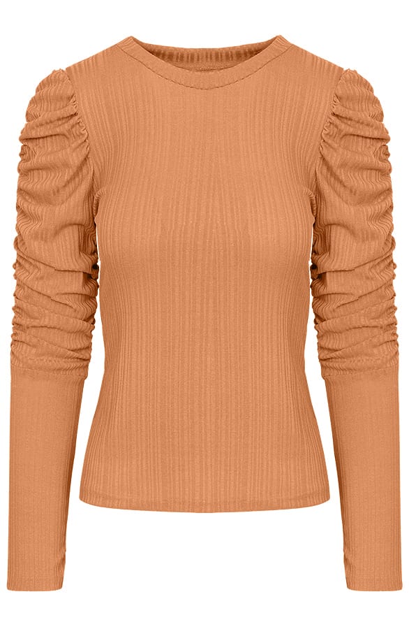 Luna Sleeve Pofmouwen Camel – shoparchief