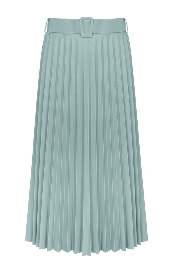 Marni Leren Plisse Rok Mint – shoparchief