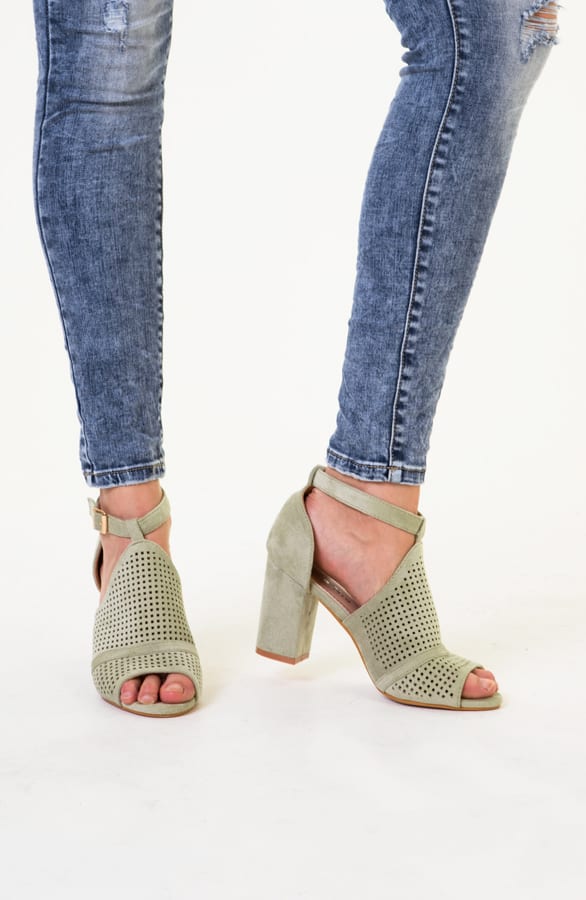 Mia Suede Hakken Mintgroen – shoparchief — foto 3