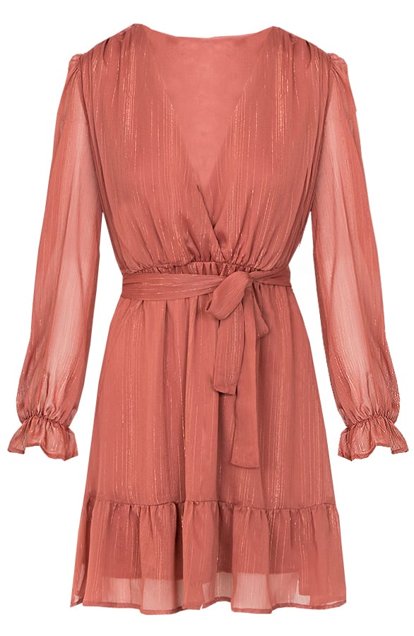 Miranda Omslag Ruches Jurk Oud Roze β shoparchief