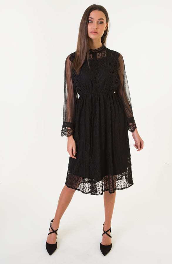 Mona Kanten Jurk Zwart – shoparchief