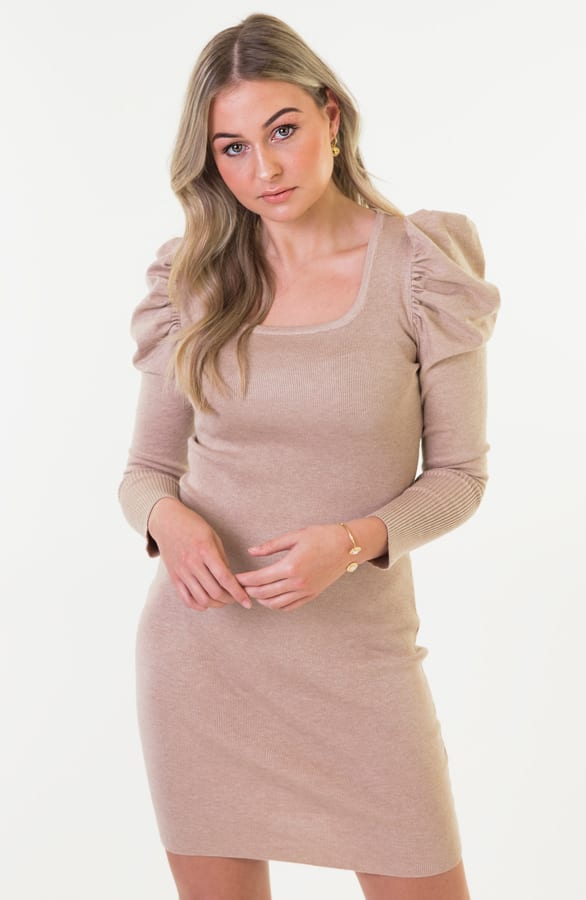 Nicole Stretch Jurk Taupe – shoparchief