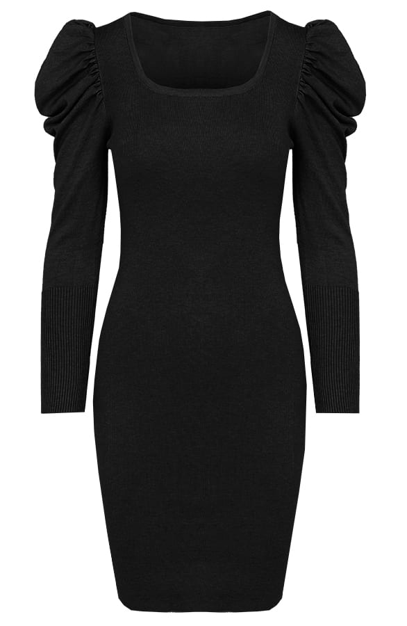 Nicole stretch Jurk Zwart – shoparchief