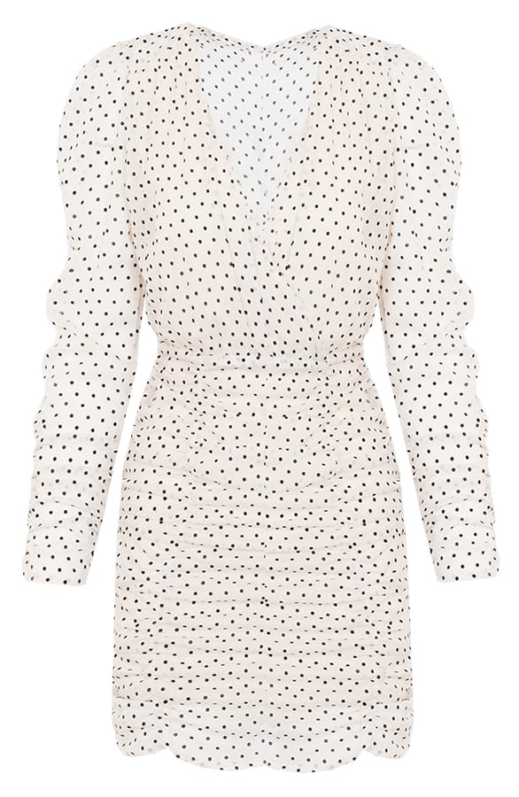 Silvie Stippen Jurk Creme – shoparchief