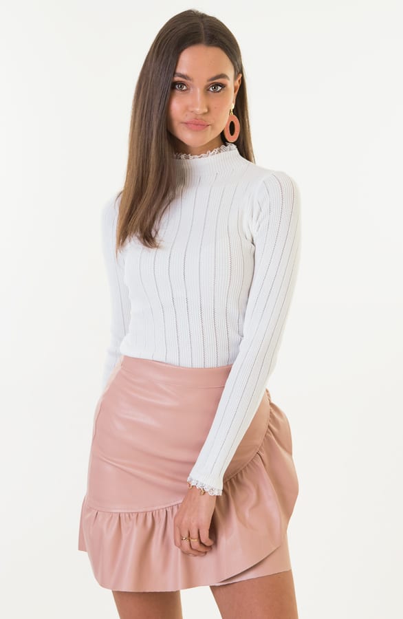 Suzy Leren Ruffle Rok Roze – shoparchief — foto 2