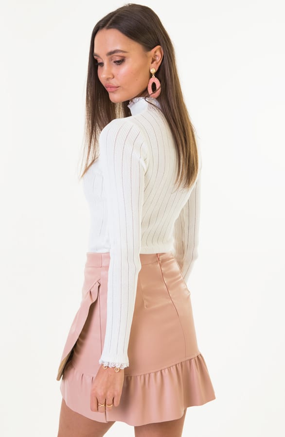 Suzy Leren Ruffle Rok Roze – shoparchief — foto 5
