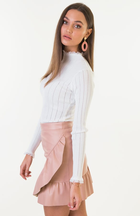 Suzy Leren Ruffle Rok Roze – shoparchief — foto 4