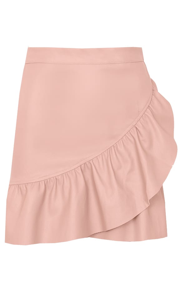 Suzy Leren Ruffle Rok Roze – shoparchief