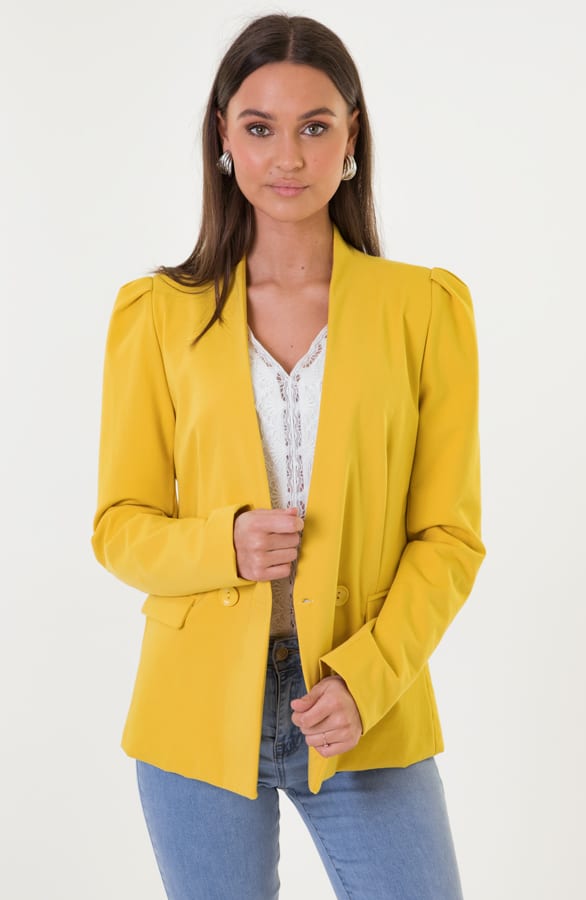 Blazer Pofmouwen Kyra Geel – shoparchief — foto 2